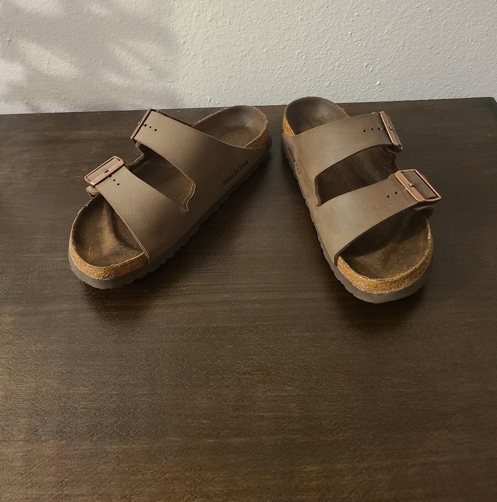 Womens Birkenstock Arizona Slide Sandal - Taupe SIZE 37